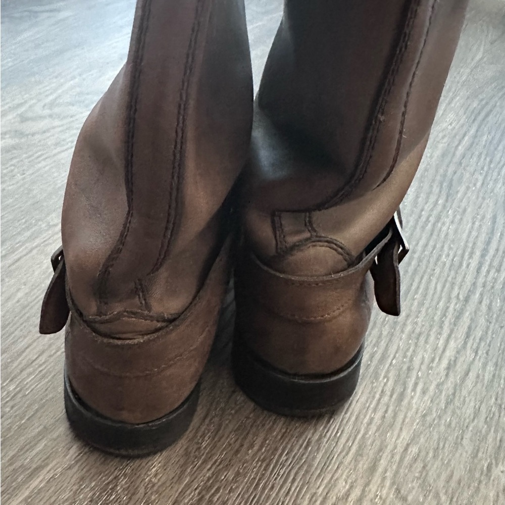 Frye Harness Tall Boots Brown Distressed Leather Women’s 8.5 - Picture 9 of 16